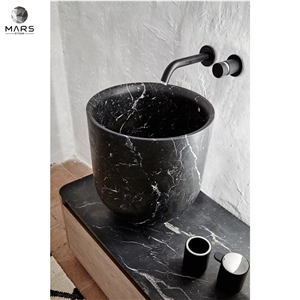 High Quality Round Freestanding Marble Wash Basin Sink