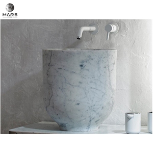 High Quality Round Freestanding Marble Wash Basin Sink