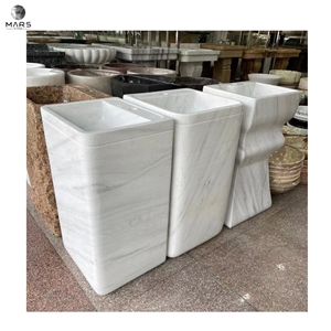 High Quality White Marble Natural Stone Wash Basin Sink