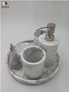 Hotel Modern Style 6 Pieces Natural Marble Bathroom Set