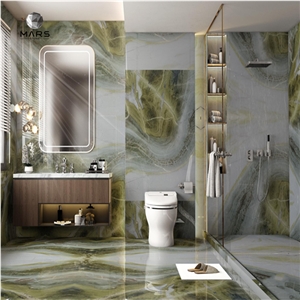 Luxury Green Exotic Marble For Bathroom Floor And Wall Tiles