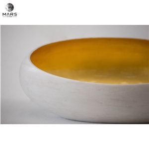 Modern Style Natural Marble Round Marble Wash Basin Sink