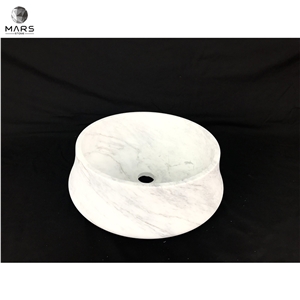 New Design Natural White Marble Stone Wash Basin Sink