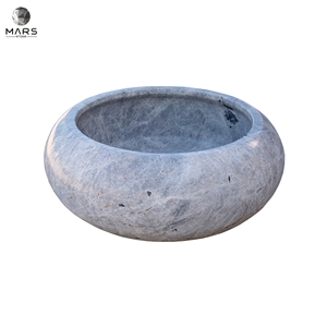 Polished Natural Stone Sivas Silver Marble Round Sink