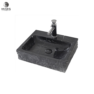Popular Rectangle Natural Black Marble Sink Wash Basin