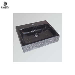 Popular Rectangle Natural Black Marble Sink Wash Basin