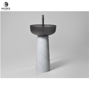Western Style Natural Marble White Wash Basin Sink