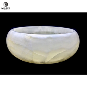 Wholesales White Natural Onyx Stone Wash Basin