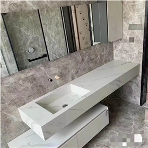 Artificial Calacatta Sintered Stone Bath Vanity Top