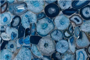 Blue Stone Semiprecious Stone Blue Agate Slab Tile