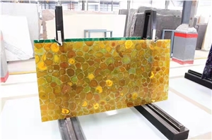 Luxury Colorful Semiprecious Stone Slab Crystal Tiles