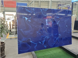 Man-Made Artificial Onyx Blue Nano Glass Stone Slab Tile