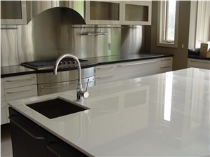 Super Pure White Nano Glass Stone Kitchen Countertops