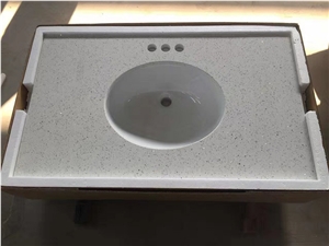 White Quartz Bathroom Vanity Tops Artificial Stone Bath Top