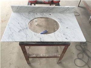 Bianco White Carrara Marble Bathroom Vanity Top