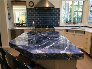 Brazil Blue Sodalite Granite Stone Kitchen Countertop