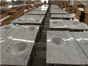 Carrara White Marble High Quality Polished Bath Top