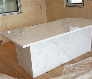 Carrara White Marble Kitchen Countertops Bar Top