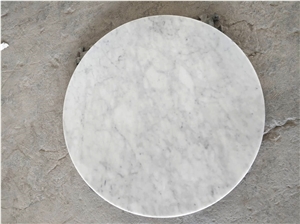 Carrara White Marble  Round Rectangle Table Top
