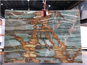 Green Lightning Quartzite Brazil Luxury Stone Slab Tile