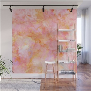 Luxury Pink Onyx Slab Indoor Design Background