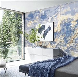 Natural Blue Onyx Luxury Polished Slab Tile