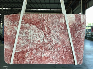 Natural Red Line Marble Slab Wall Tile Pink Marble