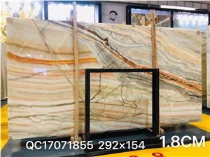 Natural Stone Big Slab Interior Design Rainbow Onyx