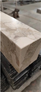 Popular Beige With Grey Natural Marble Slab Floor Tile