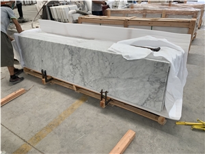 Bianco Carrara White Marble Peninsula Countertop