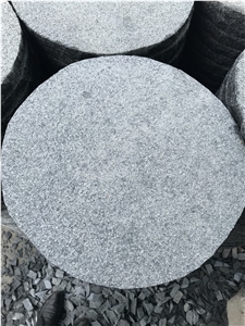 Dark Grey Granite Flamed Round Stepping Stone