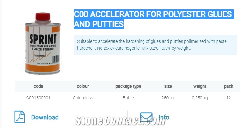 C00 Accelerator For Polyester Glues And Putties