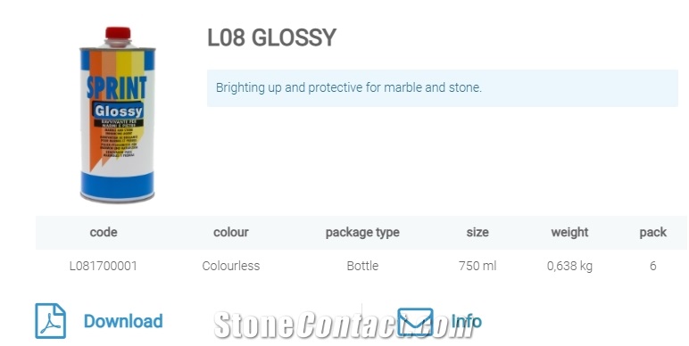 L08 GLOSSY Brightening Up And Protection For Marble, Stone