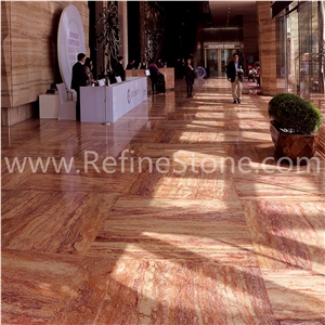 100% Natural Red Cafe Table Travertine