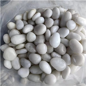 High Polished White  Washed Pebble Stone