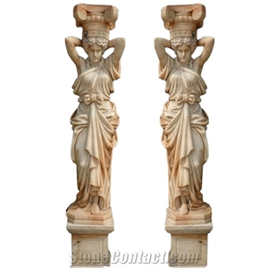 Life Size White Four Seasons Marble Woman Lady Statues