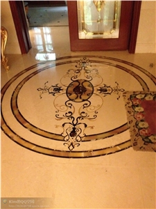 Luxury Foyer Design Waterjet Round Marble Floor Medallion