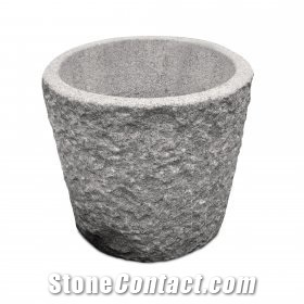 Natural Granite Carved Flower Pot Stand Garden Planter