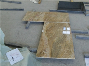 Natural Stone Finished Product Golden Countertops Marble