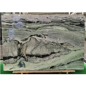 Raggio Verde Marble Jade Green  Book Matched  On Wall