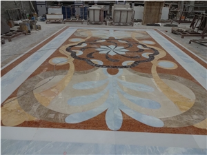 Round Pebble Mosaic Carpet Medallion Tile Flooring