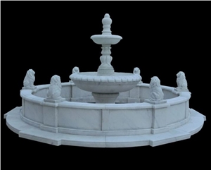 Yellow Limestone Carved Landscaping Fountain Price