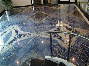 Azul Bahia Granite Imported Stone Lobby Floor Tiles