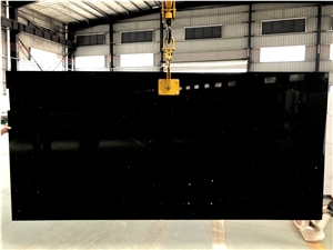Black Mirror Grains Engineered Quartz Countertops,Worktop