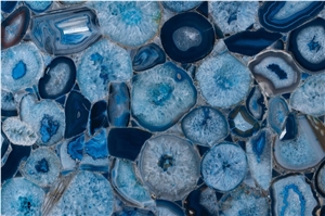 Semi-Precious Blue Onyx Agate Stone Table Top