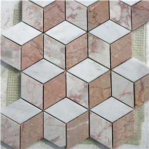 3D Design Polished Marble Flooring Waterjet Pattern