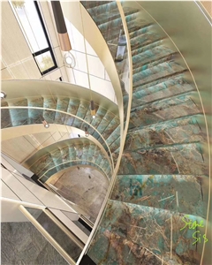 Amazon Green Luxury Quartzite For Village Spiral Staircase