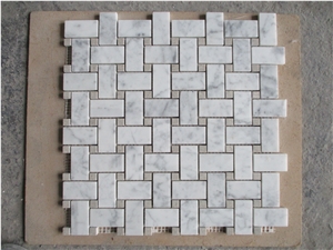 Basket Weave Mosaic Deign Marble Tile For Kitchen Backsplash