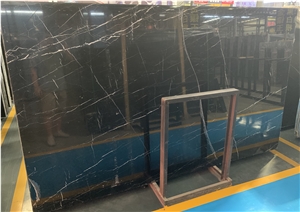 Cheap China Black With Veins Nero Marquina Marble Slabs