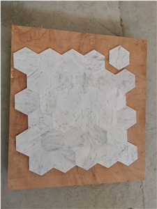 Honed Carrara White Hexagon Marble Mosaic Wall Tiles